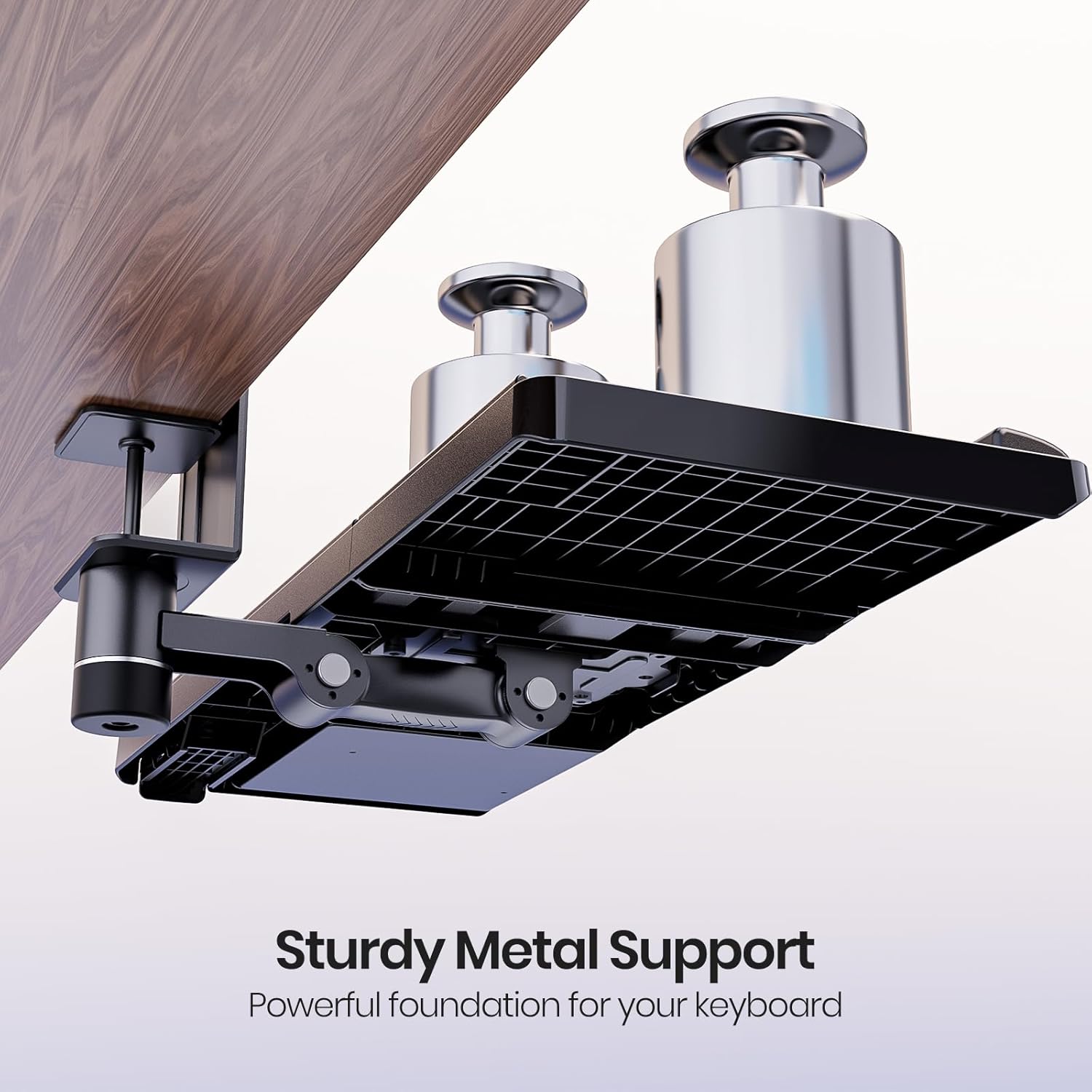 Klearlook Keyboard Tray Under Desk&Above Desk - Adjustable Ergonomic Sit Stand Keyboard Riser w/360° Rotation, 24.4"×10.08" Keyboard Stand Desk Extender w/Wrist Rest&Storage Drawer-Black - Image 6